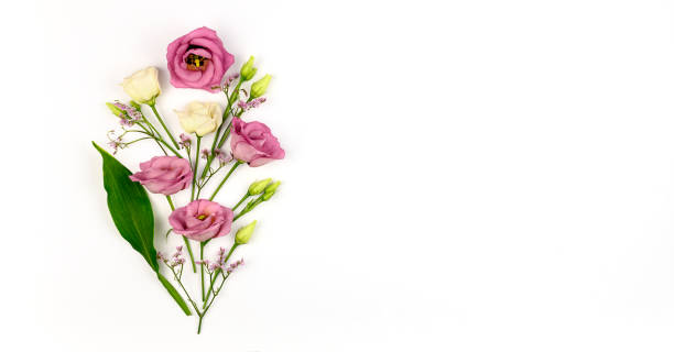 istock Spring composition. Yellow flowers, paper blank on white background. Flat lay, top view, copy space, mock up. 1301627231