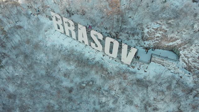 Brasov sign is a Romanian local landmark and cultural icon overlooking the city