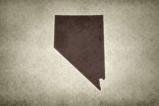 Grunge map of the state of Nevada (USA) printed on an old paper.