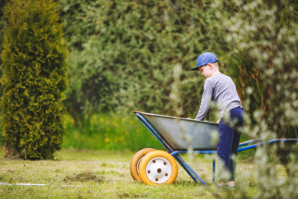 istock Child helping in the back yard garden 1301634057