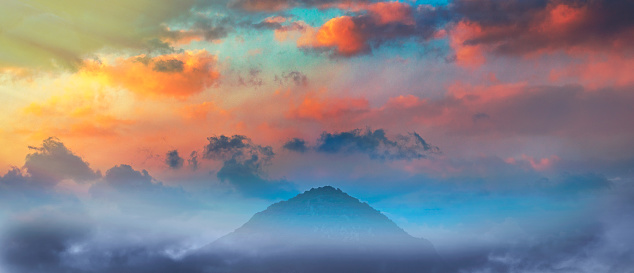 Clouds and mountains background