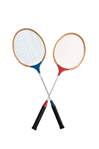 istock Vintage Badminton Racquets Isolated On White Background 1301637115