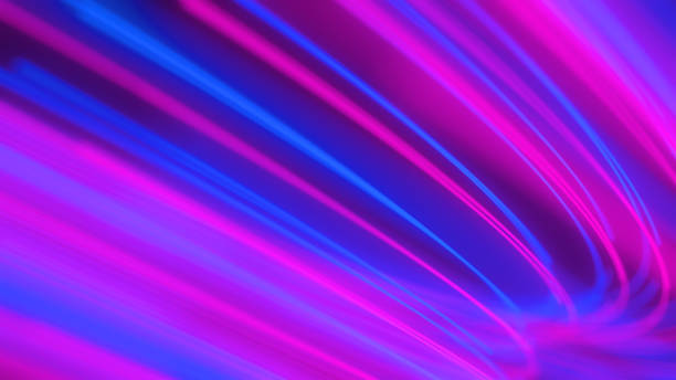 istock Violet, blue, pink abstract radial lines geometric black background. Glow effect. Retro neon colors. Colorful backdrop. Neon lights. 3d render 1301637684