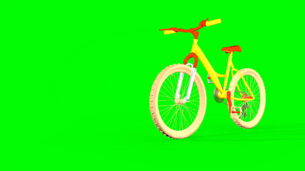 istock Bright bike, endless bike traffic. 3D rendering 1301639128