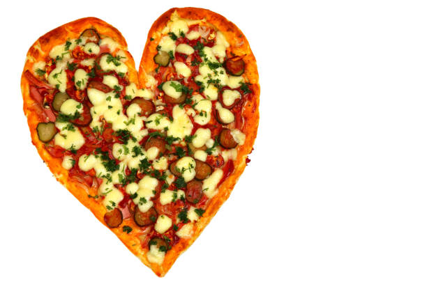 istock Heart shaped Pizza for Valentine's Day 1301639431
