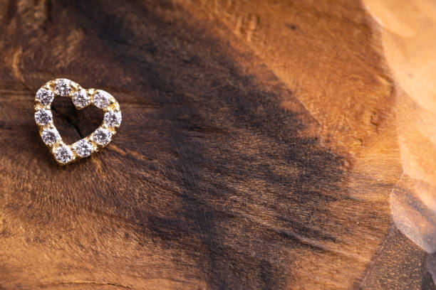 Beautiful piercing jewelry. Macro shot. Selective focus.