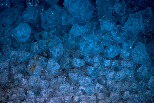 Glass crystals in a blue glassboard