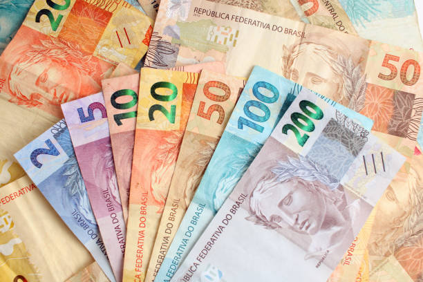 brasilianische banknoten geld - real food fotos stock-fotos und bilder