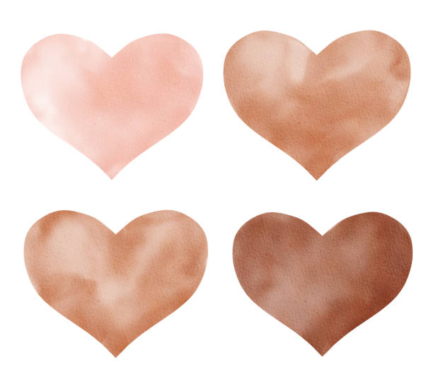 istock Love hearts watercolor clipart. Hand painted illustration. 1301655498