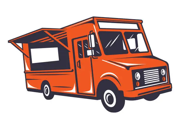Vector illustration of Food Truck Illustration