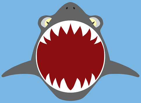 Flat Vector Shark Attack