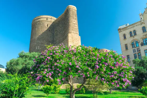 The Maiden Tower in the Old City of Baku, Azerbaijan