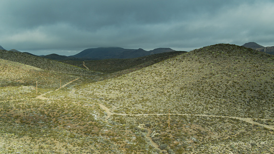 Aerial view of the landscape near Van Horn in Culberson County, Texas.
