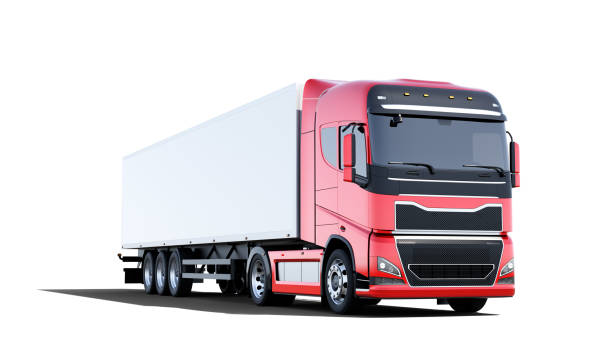 istock semi-truck with trailer 1301691493