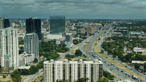 istock I-35 in Austin, Texas - Aerial 1301693513