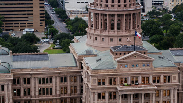 istock Drone Shot Looking Down on the Texas State Capitol 1301693548
