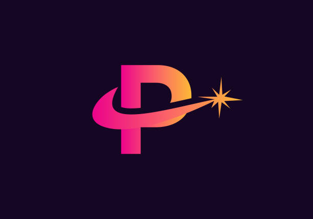 дизайн логотипа spark p. p буква логотип дизайн с искрой концепции. - letter p shiny text symbol stock illustrations
