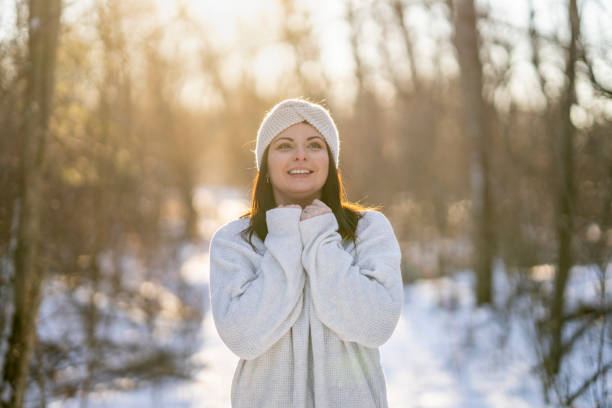 istock Female enjoying winter 1301700626