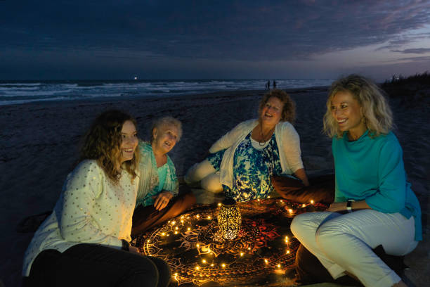 istock Romantic celebration on the beach at night 1301707702