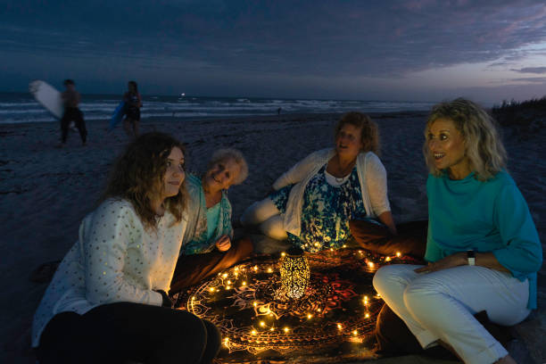 istock Romantic celebration on the beach at night 1301707703