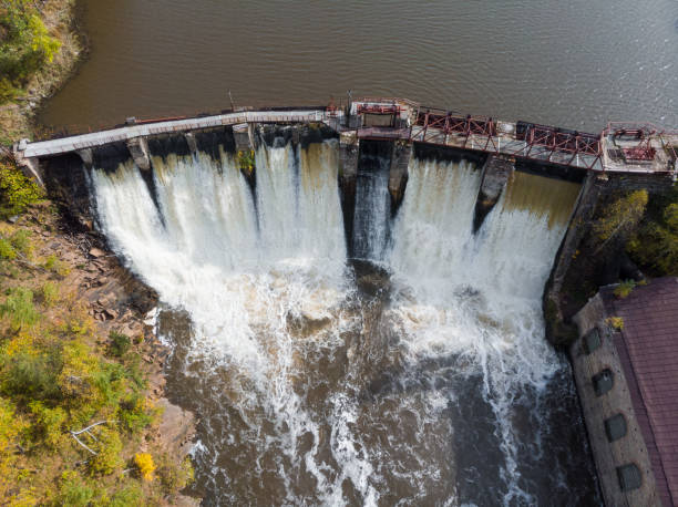 istock Small Historic Dam built by the reservoir 1301711524