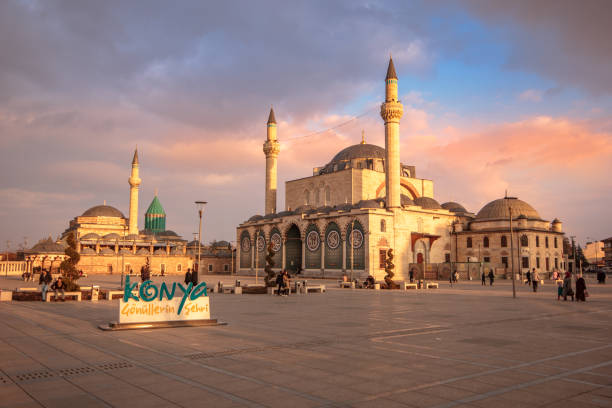 View of The Mevlana Museum The Mevlana Museum in Konya konya stock pictures, royalty-free photos & images