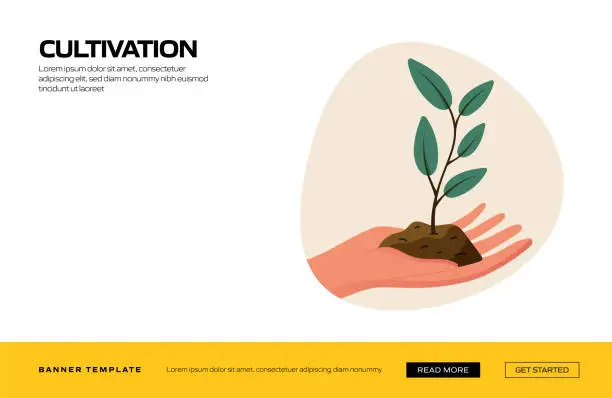 Vector illustration of Cultivation Concept Vector Illustration for Website Banner, Advertisement and Marketing Material, Online Advertising, Business Presentation etc.