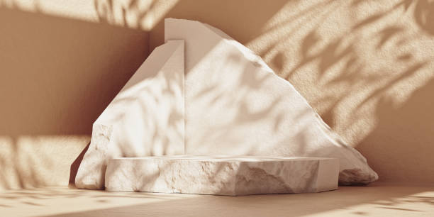 istock Abstract cosmetic background with stone slabs podium 1301730897