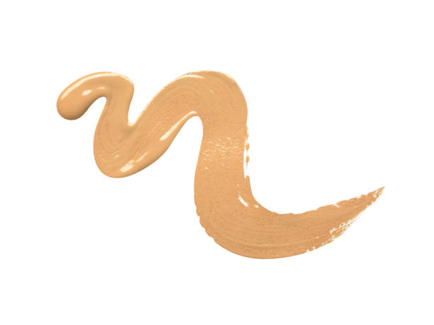 istock Creamy foundation smeared on white background. Isolated 1301733244