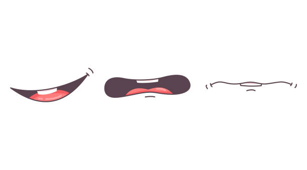 istock Mouth animation. Funny cartoon mouths set with expression. Cartoon talking mouth and lips vector animations poses 1301736694
