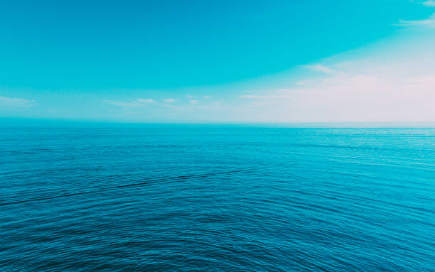 istock Calm Sea Ocean And Blue Sky Natural Background Backdrop 1301737376