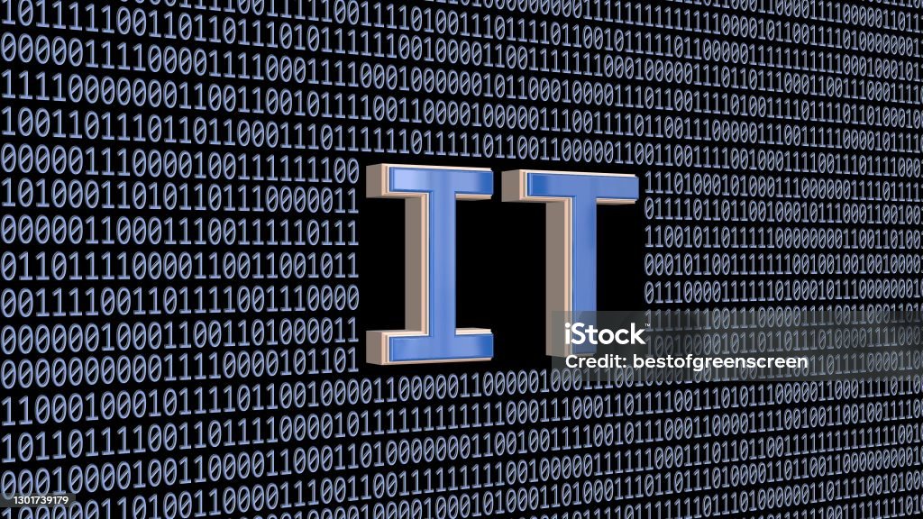 It Code Picture It Sign Integrated Into Wall Of Binary Code Colored In Light Blue On ...