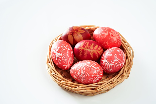 Easter eggs isolated on white background.