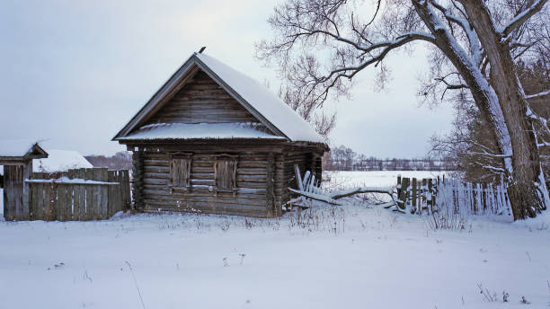 istock log abandoned house in winter 1301743431