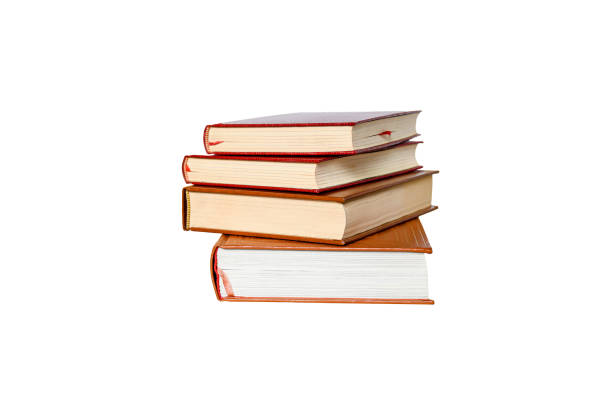 istock Old books vintage top each over on white background isolated and clipping path. collection aged book concept. 1301743435