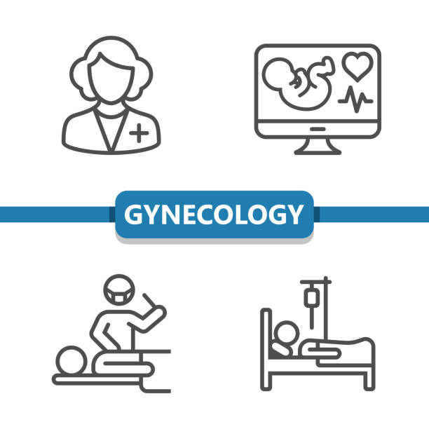 Gynecology Icons Professional, pixel perfect icons optimized for both large and small resolutions. EPS 10 format. baby heart rate stock illustrations