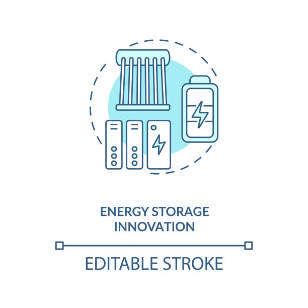 ikona koncepcji innowacji w zakresie magazynowania energii - pumped stock illustrations