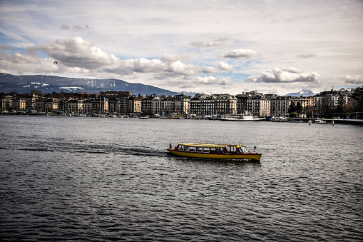 Tourist Boat On Lake Geneva, Switzerland