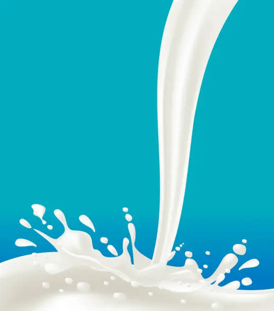 Vector illustration of Pouring Milk Splash Background