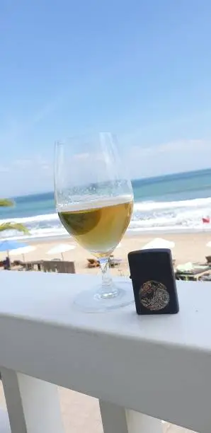 Bali beach zippo and wine