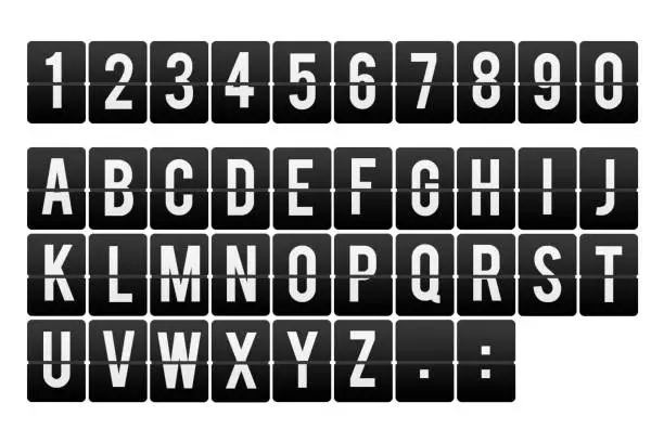 Flip board font set, mechanical display design