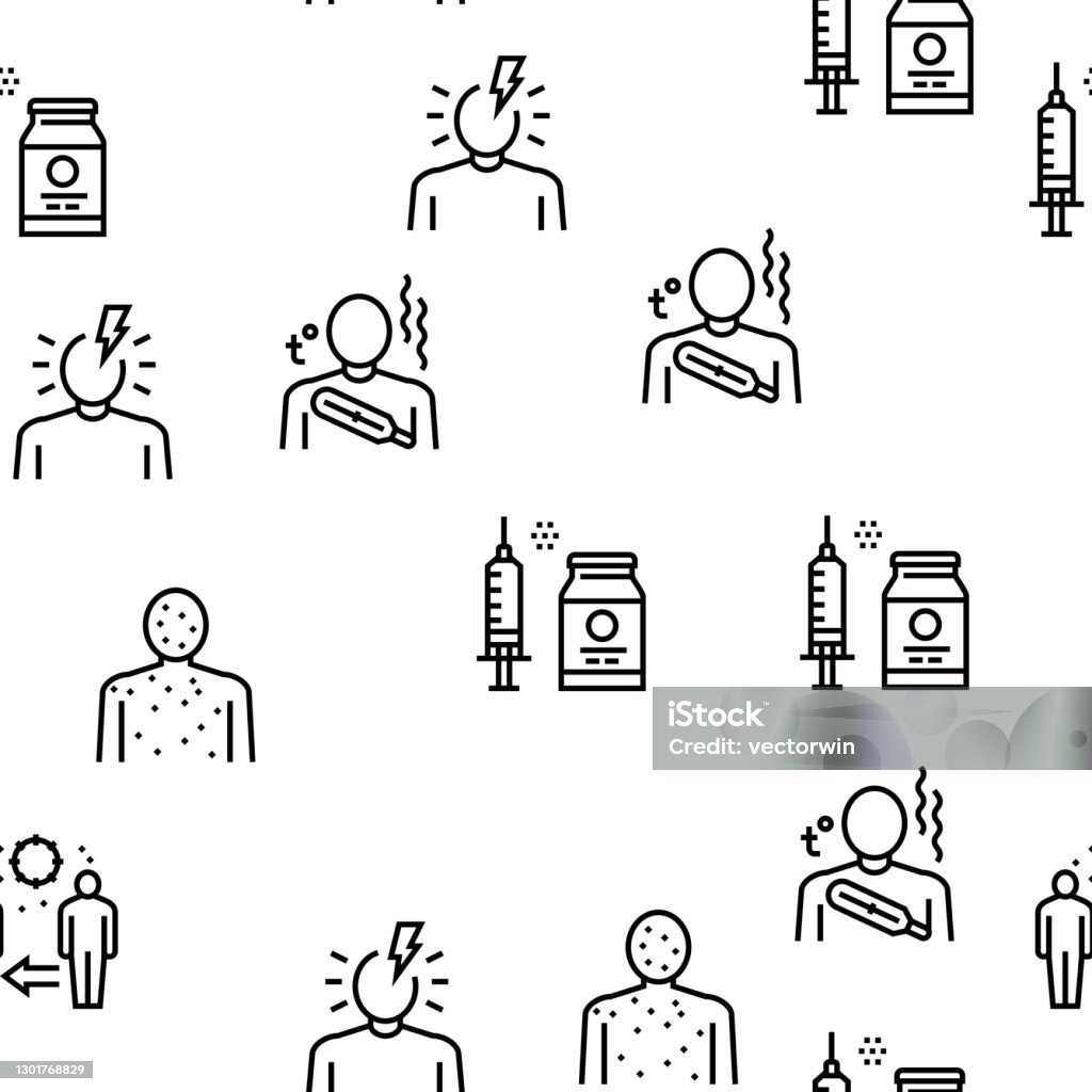 Chickenpox Pattern Chicken Pox Disease Vector Seamless Pattern Stock Illustration ...