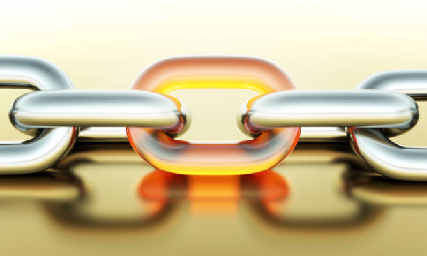 istock Orange glass link, leadership concept 1301770601