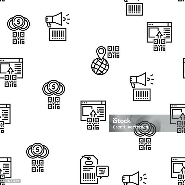 Qr Code Patterns Qr Code Identification Vector Seamless Pattern Stock Illustration ...
