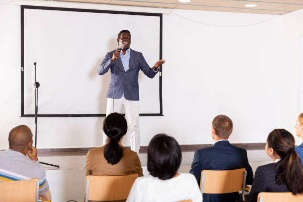istock Emotional aframerican business coach giving motivational training 1301772974