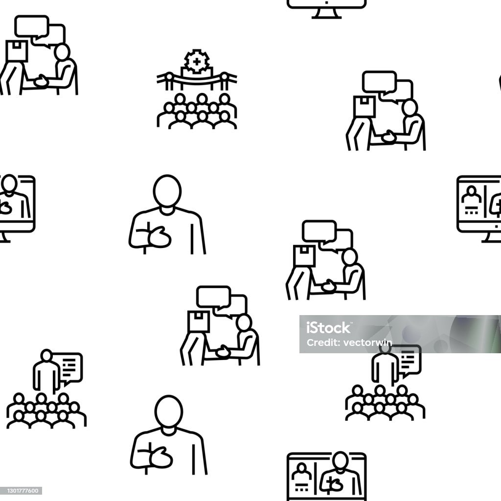 Pattern For Introduction Introduction Speech Vector Seamless Pattern Stock Illustration ...