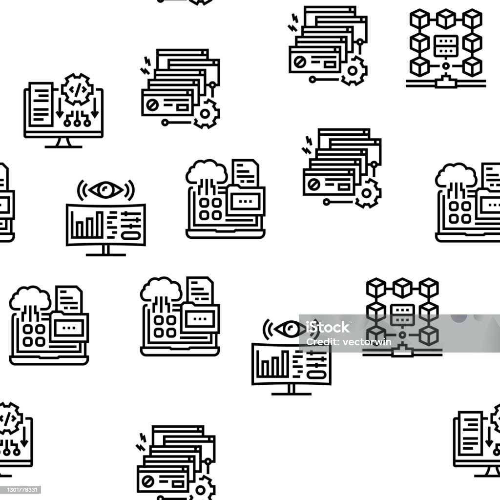 System Work Process Vector Seamless Pattern Stock Illustration ...