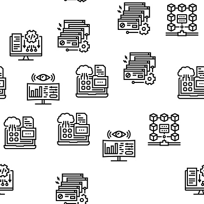 System Work Process Vector Seamless Pattern Stock Illustration ...