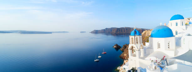 istock white belfries Santorini island, Greece 1301779772