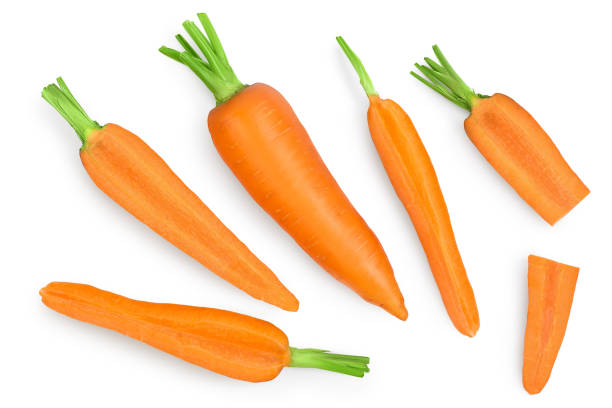 istock Carrot isolated on white background with clipping path and full depth of field. Top view. Flat lay 1301781277